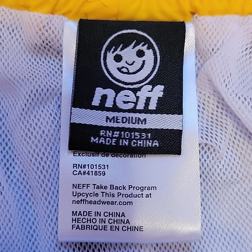 Neff Fired Up Duck Black Swim Trunks Size 8 Medium UPF 50 New With Tags